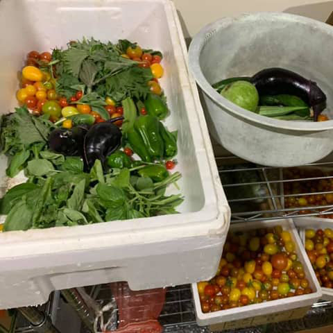 食堂奥の冷蔵室