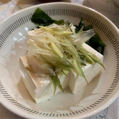 ミョウガと豆腐