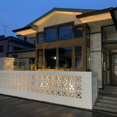 食堂の外構工事も終わり