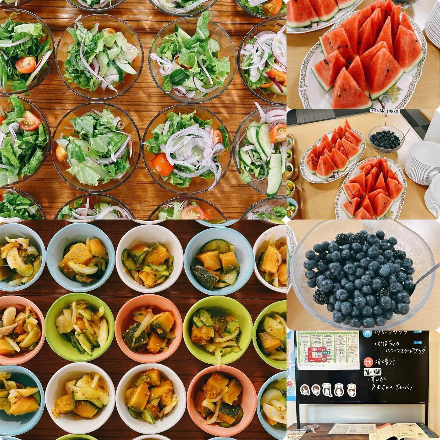 7月23日のメニューと黒板