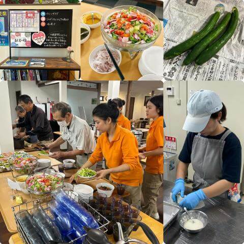 7月3日のメニューと黒板