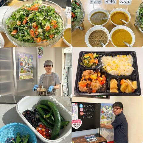 7月14日のメニューと黒板