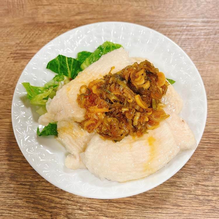 水晶鶏 ネギソース