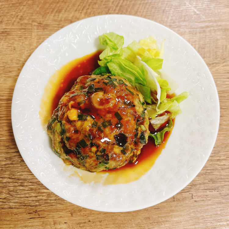 豚ニラ照り焼きバーグ