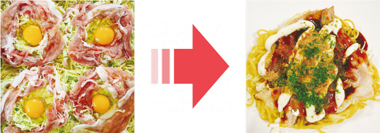 お好み焼きそば-作りかたイメージ