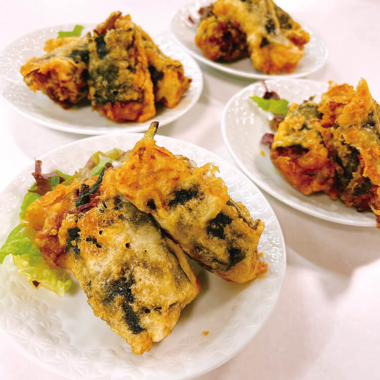 キムマリ(チャプチェの海苔巻き天ぷら)