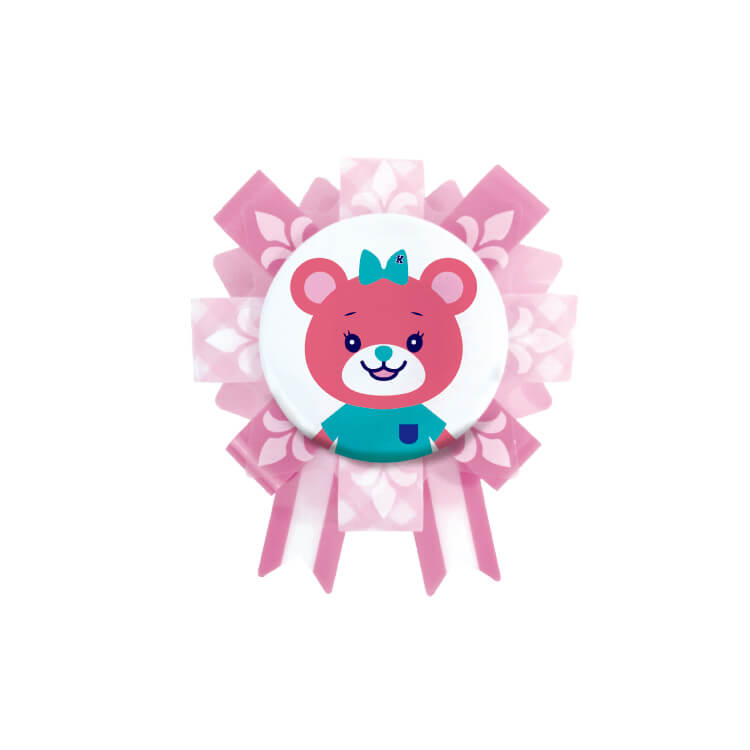 組み立て缶バッジロゼット-手持ちの缶バッジに装着-写真