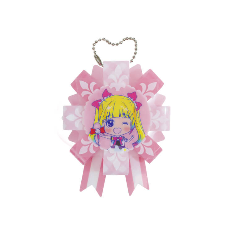 組み立て缶バッジロゼット-ボールチェーン付き-写真