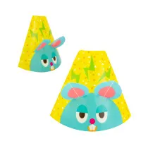 組み立てメガホンうちわ-オリジナルネズミデザイン-写真