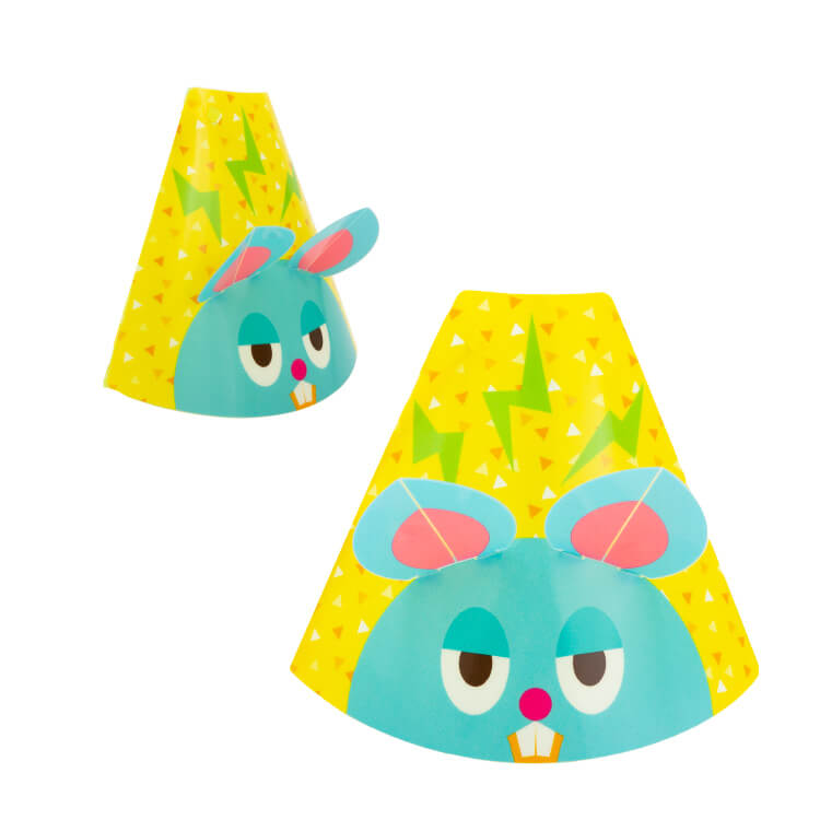 組み立てメガホンうちわ-オリジナルネズミデザイン-写真