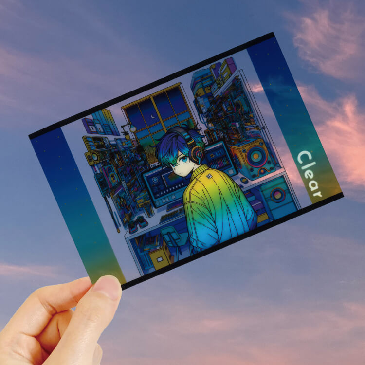 クリアポストカード-空にかざす-写真