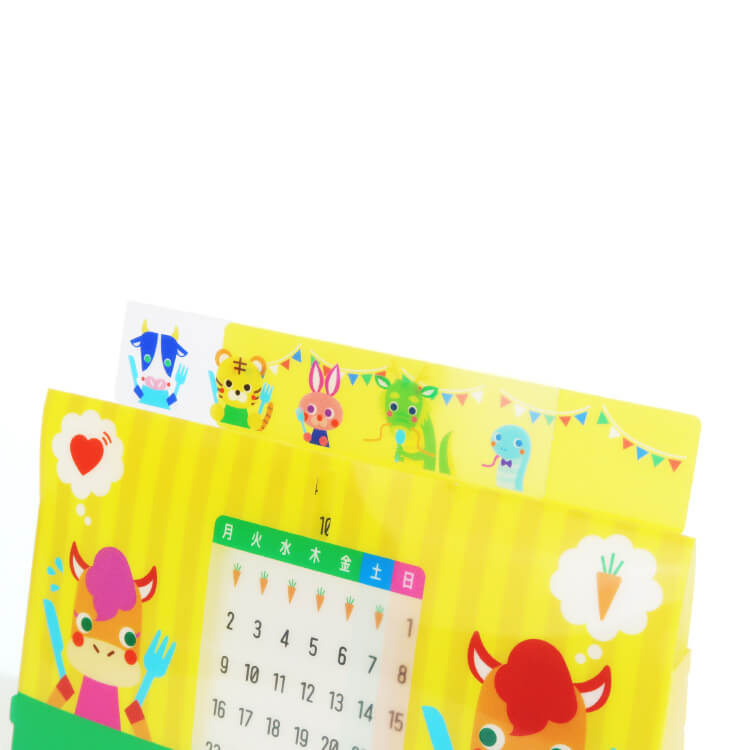 組み立て万年カレンダー(上部スライドタイプ)-干支デザイン-スライド部分-写真