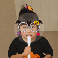 フェイスうちわ(取っ手付きタイプ)-ハロウィンデザイン例-サムネイル写真