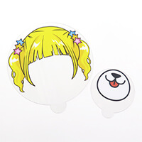 フェイスうちわ(型抜きタイプ)-大小の大きさ-サムネイル写真