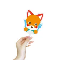 取っ手付きミニうちわ-オリジナル形状-写真