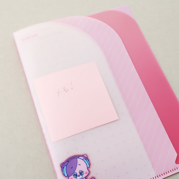 3サイズ仕切りファイル(A5)-付箋貼り-写真