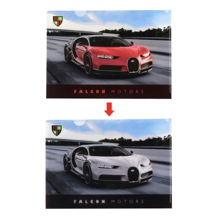 マジックチェンジファイル-スポーツ・応援柄に紙を入れたイメージ-写真