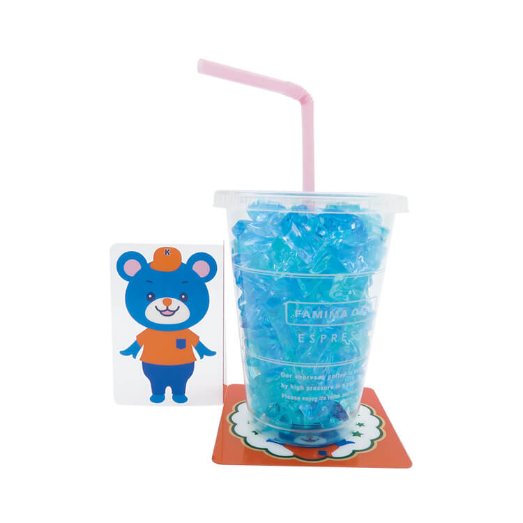 ポップアップコースター-飲み物を置いた様子-写真