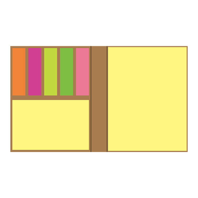 ブック型付箋-大、中、小3サイズの付箋が入っています。-写真