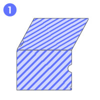 ①折り目を付ける。