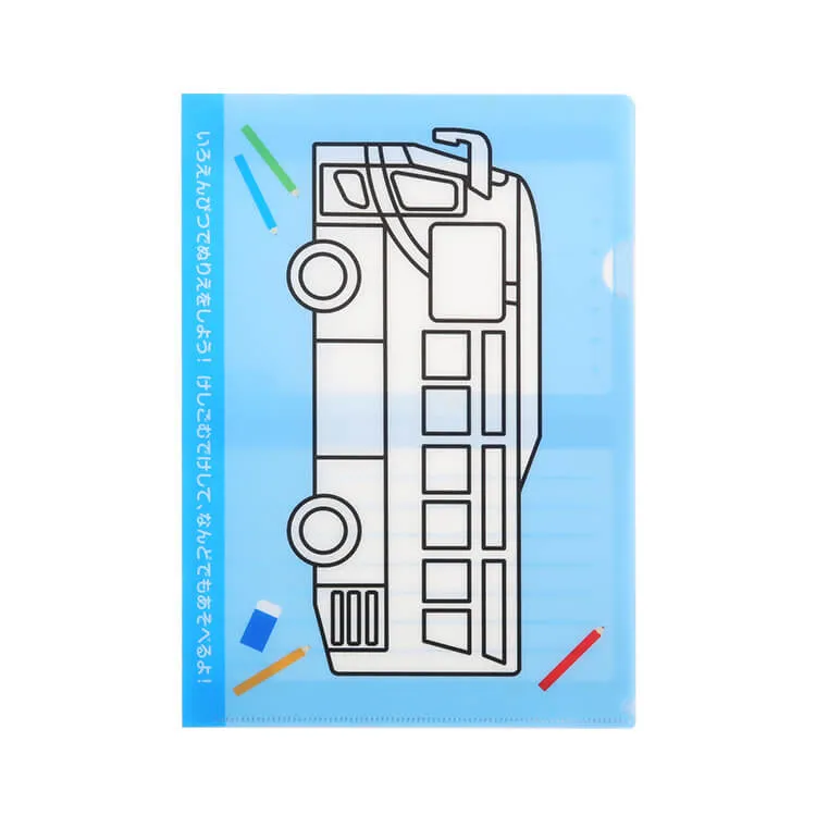 書けるファイル・ぬりえファイル(A4)-バスデザインぬりえ-画像