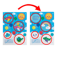 シールを剝がす前と後で2度楽しめるデザインにすることもできます。-サムネイル写真