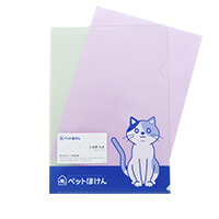 名刺スリット付きクリアファイル-紙有