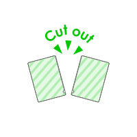 真ん中のミシン目で切り取ると双子になります。-サムネイル写真