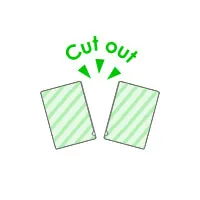 真ん中のミシン目で切り離すと双子になります。