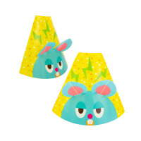 組み立てメガホンうちわ-オリジナル形状のネズミは耳も付いているよ-サムネイル写真