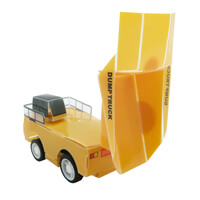 荷台を傾けて積荷を降ろす動きを再現!