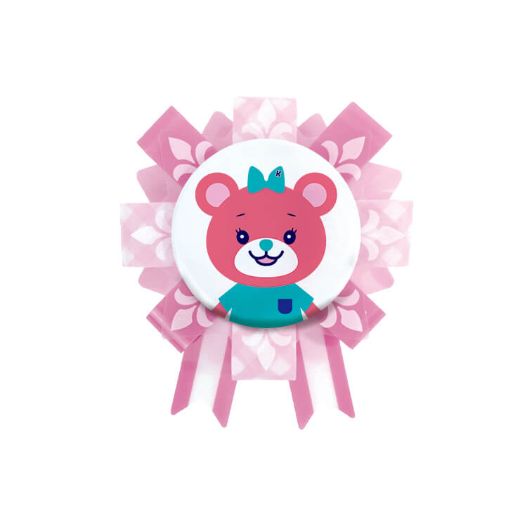 お手持ちの缶バッジに装着することができます。-写真