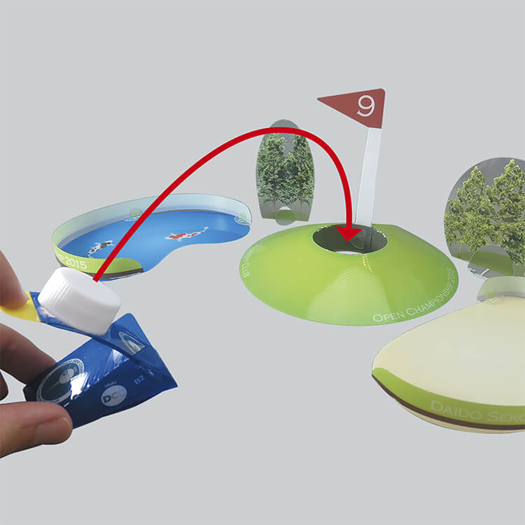 ペットボトルのキャップ1個で楽しむことが出来ます。