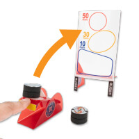 発射台を使って、スポンジボールを飛ばし、ゴールポストの得点を狙おう！