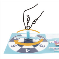 簡単に組み立てれるルーレットを回してすごろくを楽しむことができます。