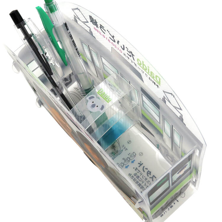 丈夫な仕切りでペンを仕分けることができます。