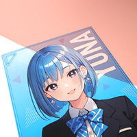 クリアポスター(A3)-下にピンクの紙を置いて透明性を表現-サムネイル写真