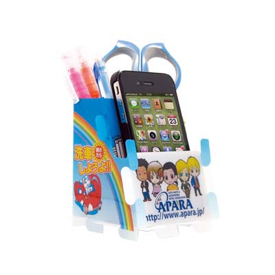 自動車用品小売業協会様_組み立てスマホ・ペンスタンド