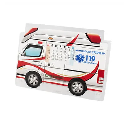 名古屋市消防局様-組み立て万年カレンダー(スライドタイプ)(救急車)-写真