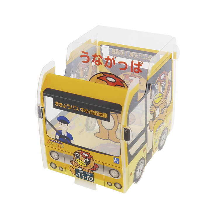 多治見市役所 都市計画部様_組み立てスマホ・ペンスタンド(乗り物タイプ)「ききょうバス オレンジ」-写真