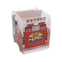 東海市消防本部様_組み立てスマホ・ペンスタンド(乗り物タイプ)「消防へいしゅうくん」-後面-写真