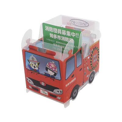 知多市消防本部様_組み立てスマホ・ペンスタンド(乗り物タイプ)