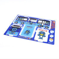 多治見市役所 都市計画部様_組み立てスマホ・ペンスタンド(乗り物タイプ)「ききょうバス 青」-シート-写真