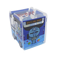 多治見市役所 都市計画部様_組み立てスマホ・ペンスタンド(乗り物タイプ)「ききょうバス 青」-裏面-写真