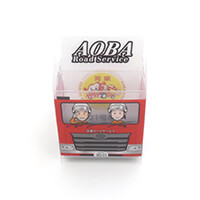 青葉ロードサービス様_組み立てスマホ・ペンスタンド(乗り物タイプ)2柄「20号車・21号車」-21号車正面-写真