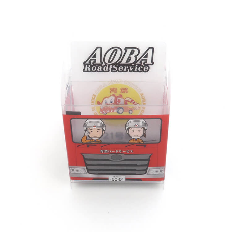 青葉ロードサービス様_組み立てスマホ・ペンスタンド(乗り物タイプ)2柄「20号車・21号車」-21号車正面-写真