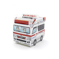 衣浦東部広域連合消防局様_組み立てスマホ・ペンスタンド(乗り物タイプ)「救ういのち、守るくらし」-写真