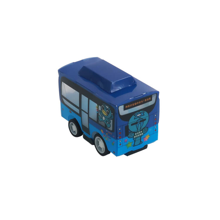 多治見市役所 都市計画部様_PPクラフト プルバックカー(バス)「ききょうバス」-うしろ-写真