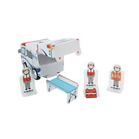 名古屋市消防局様_PPクラフト プルバックカー(救急車)「Blue EIGHT(ブルーエイト)」-救急隊長や隊員などで遊べます-サムネイル写真