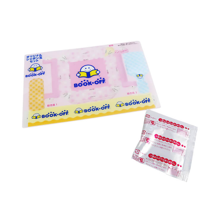 ブックオフコーポレーション様_シャボン玉セット(A5)「BOOK-OFF」-シート-写真